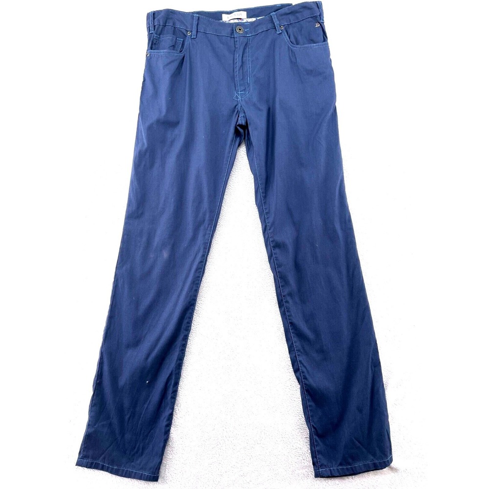 Balmain Pants Mens 36x34 Slim Fit Blue Cotton Chino Logo 511/11639/LG-037-5